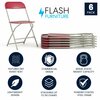Flash Furniture Hercules Series Plastic Folding Chair Red - 6 Pack 650LB Weight Capacity Comfortable Event Chair-Lightweight Folding Chair 6-LE-L-3-RED-GG